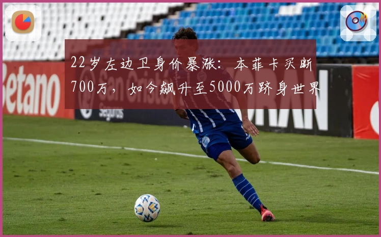 22岁左边卫身价暴涨：本菲卡买断700万，如今飙升至5000万跻身世界前三
